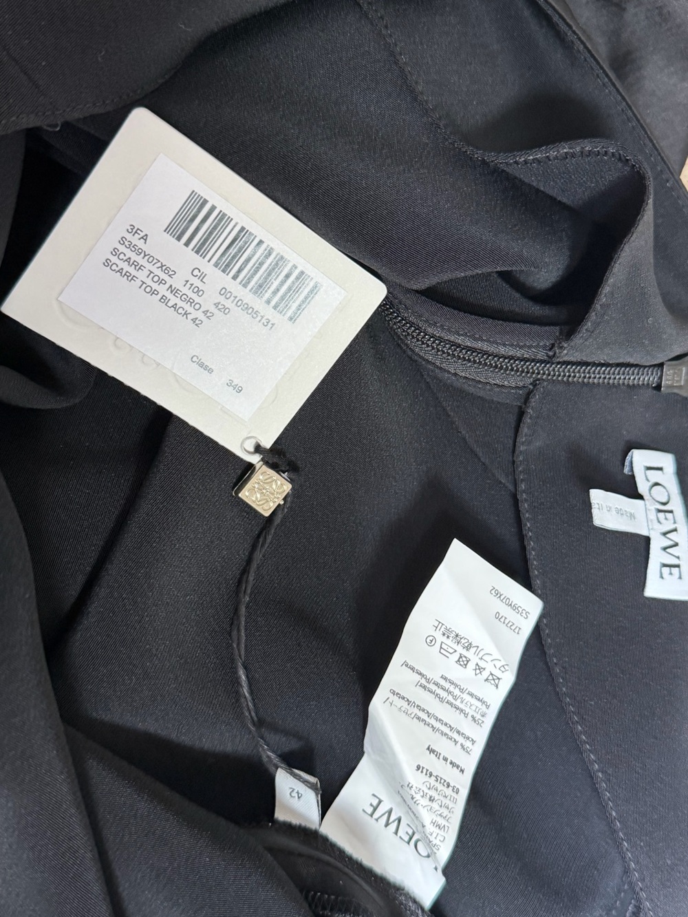 LOEWE Black Satin Scarf Halter Top - Picture 7 of 7